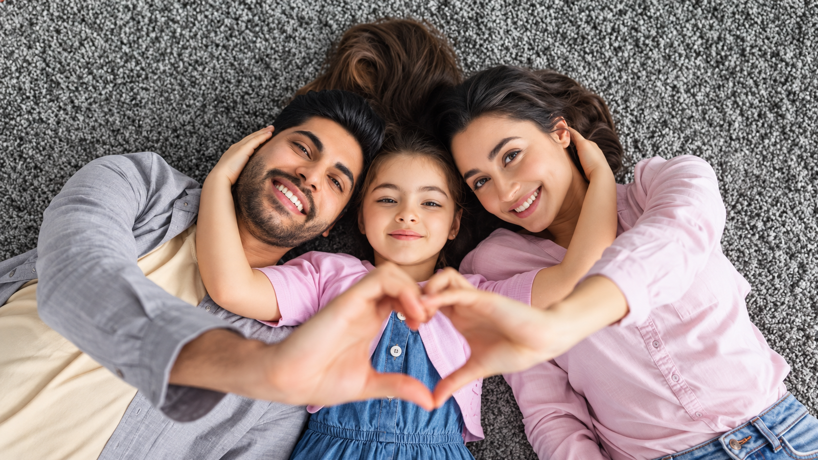 Família reunida em um abraço